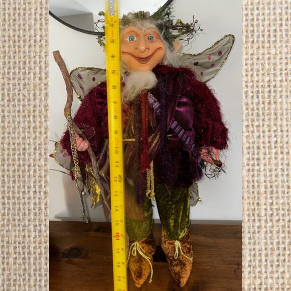 Large Woodland Troll Fairy Art Doll | Velvet Costume & Resin Face - Picture 8 of 8
